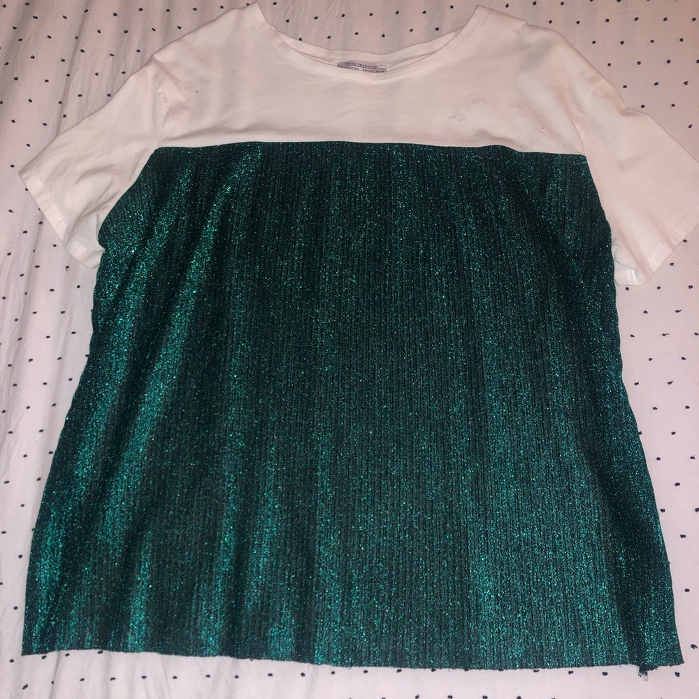 ZARA - White & Green T-shirt